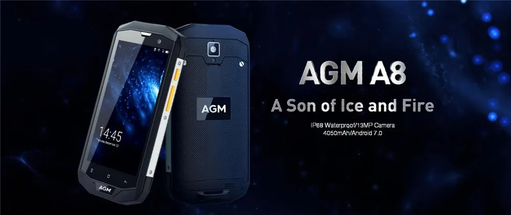 AGM A8 ЕС 5,0 ''HD IP68 4050 мА/ч, 4G смартфон 4 Гб+ 64 Гб Водонепроницаемый Android 7,0 MSM8916 4 ядра мобильного телефона 13MP NFC