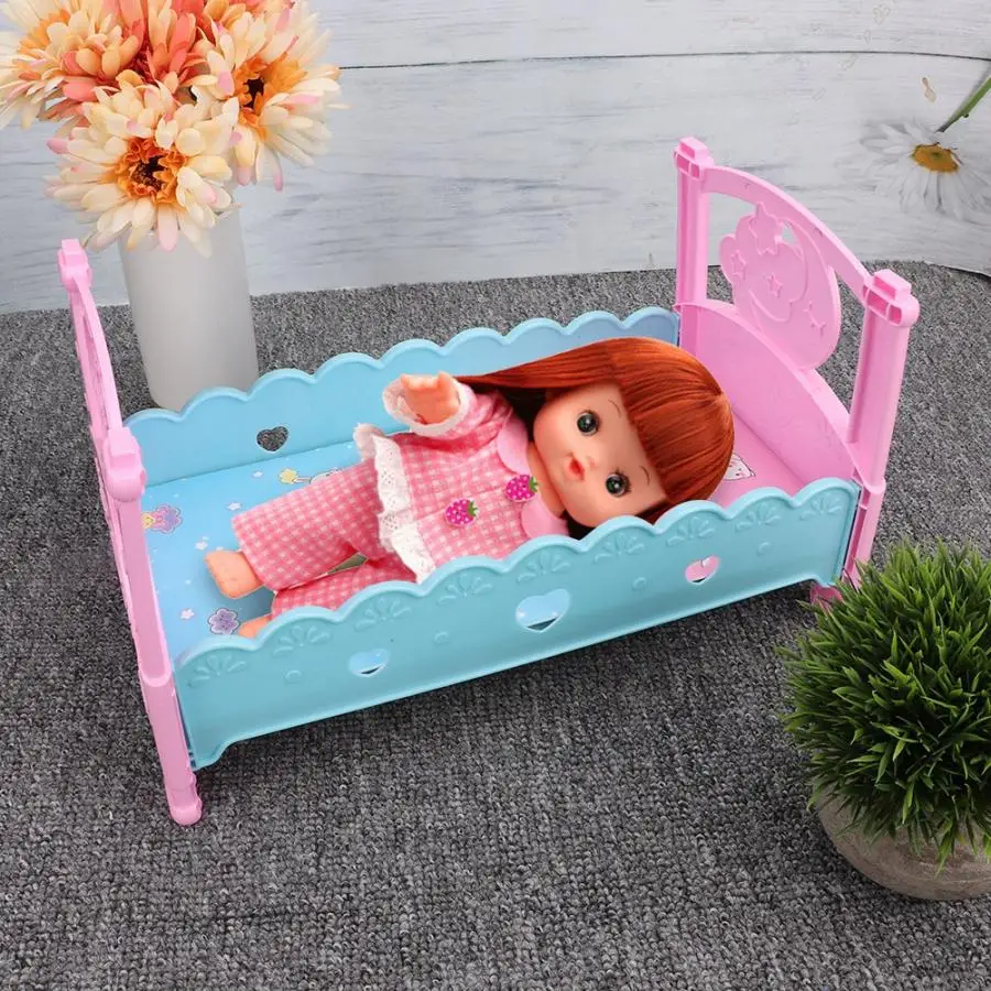 Кукольный домик, имитирующая кровать, мебель, мини, милая кукольная кровать, детская мебель, детский игровой домик, игрушки, аксессуары