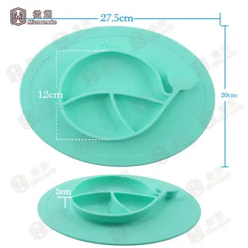 

baby silicone placemat Suction to table Feeding Baby dishes Baby Non-toxic Plate Mat Waterproof Table Pads 27.5*20cm Whale