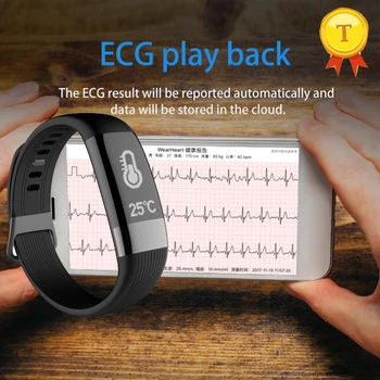 

new version E18 ECG Fitness tracker Bracelet Heart Rate Monitor Blood Pressure Waterproof Smart Band with temperature monitoring