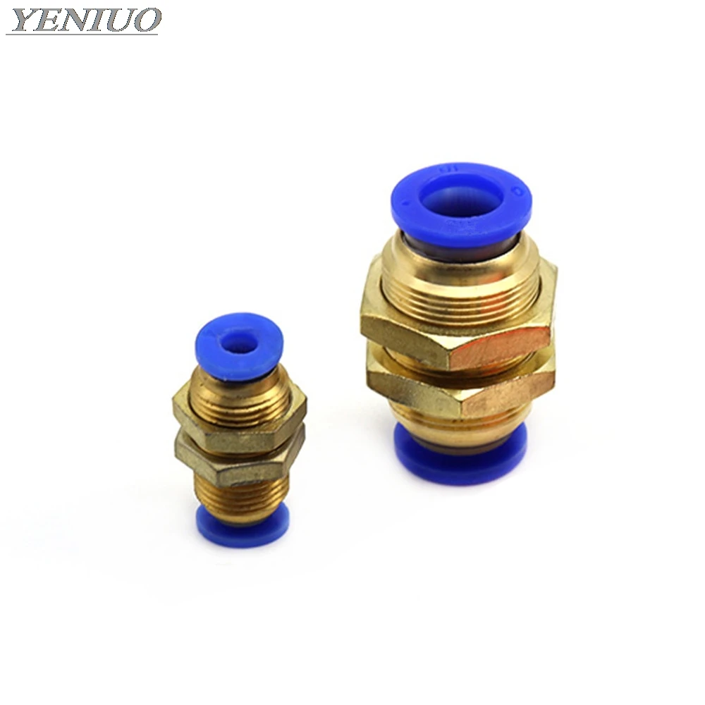 

PM" Tube One Touch Push Into Gas Connector Brass Quick Fitting 4mm to 12mm OD Hose Air Pneumatic Straight Bulkhead Union