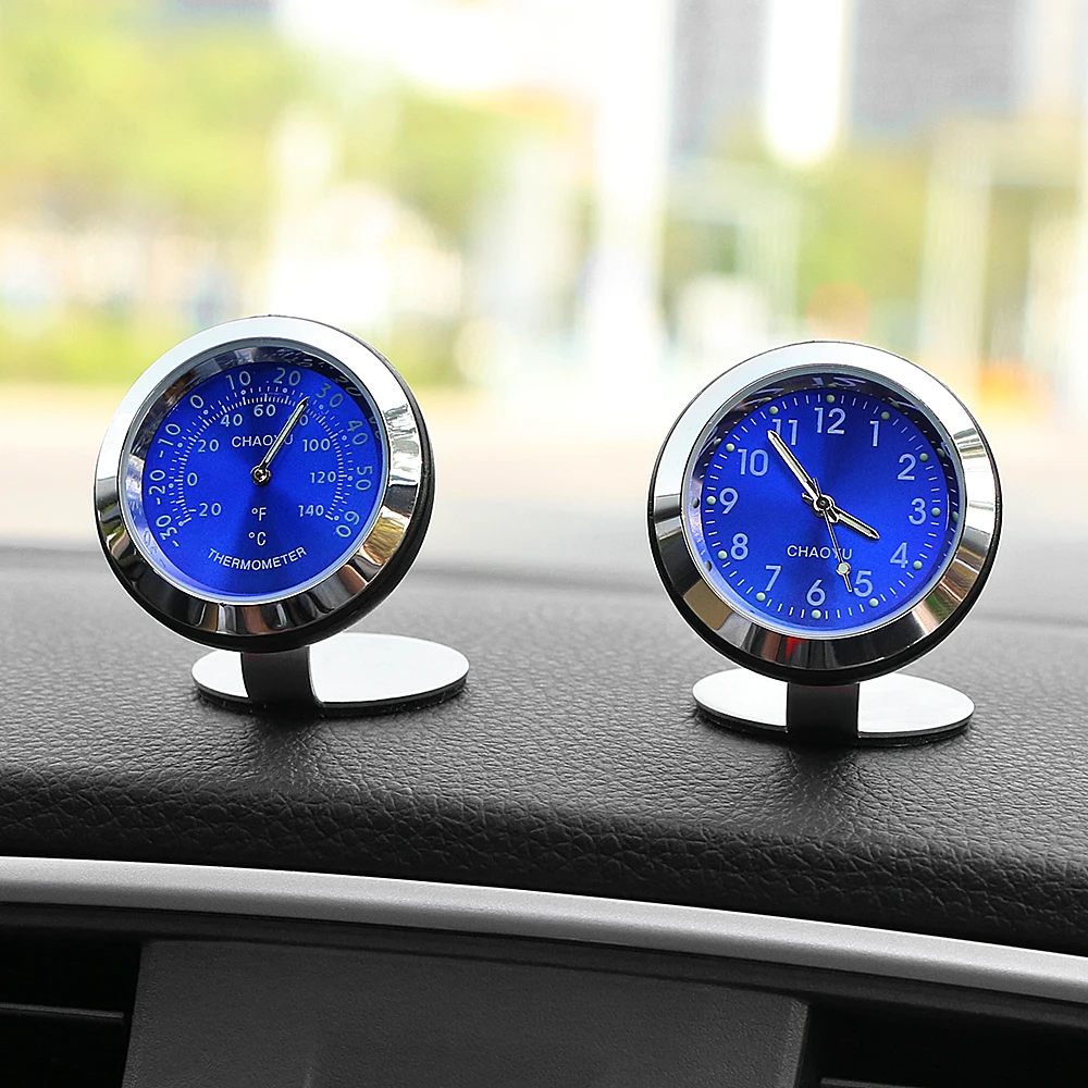 Akozon Delicato Decorazione auto Autoadesivo orologio elettronico Orologio Ornamento interno Nero 