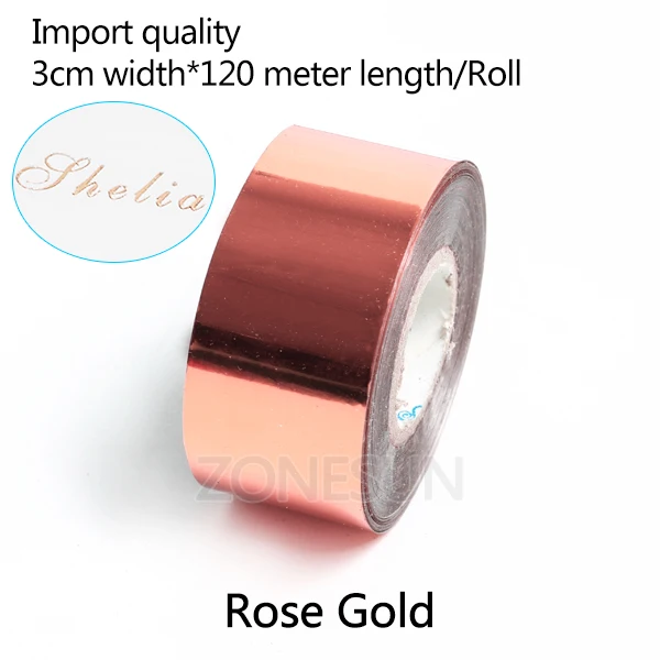 ZONESUN 3 см золото серебро фольги рулоны кожа бумага горячего тиснения фольги теплопередача анодированная позолоченная бумага - Цвет: rose gold