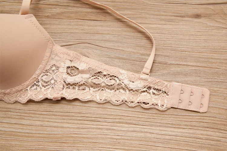 Sexy lace bra cups a low heart thin halter bra straps cross back female underwear