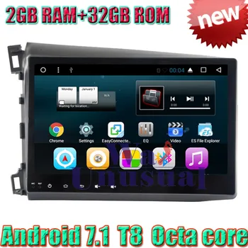

WANUSUAL Car Styling 10.1"Octa Core 32G 2G RAM Android 7.1 GPS Navigation For Honda Civic 2012 2013 2014 With BT WIFI 1024*600