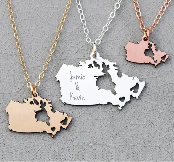 Personalized Copper Canada Necklace Country Gift Canada Jewelry Best Gift For Friend Drop ...