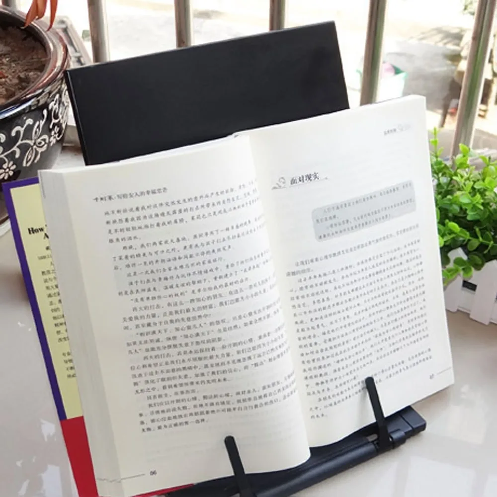 

Behogar Adjustable Desktop Document Book Reading Stand Bookstand Holder Copyholder with Line Guide Ruler and Clip Accessories