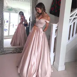 Partykleid розовые вечерние платья Longo вечернее Формальное платье карманы халат, украшенный бисером De Soiree элегантное платье Женщины V шеи