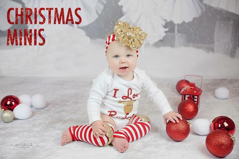 Комплект из 3 предметов; комбинезон с длинными рукавами для новорожденных девочек; Рождественский комплект одежды; одежда с завязкой для детей