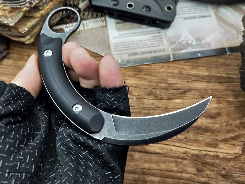 LCM66 tactical karambit High-end D2 steel scorpion claw knife outdoor camping jungle survival battle Fixed blade self defense cs