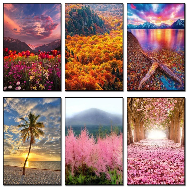 

Landscape Diy Diamond Painting Needlework Full Drill Diamond Mosaic Diamond Embroidery Sunset Scenery Cross Stitch gx