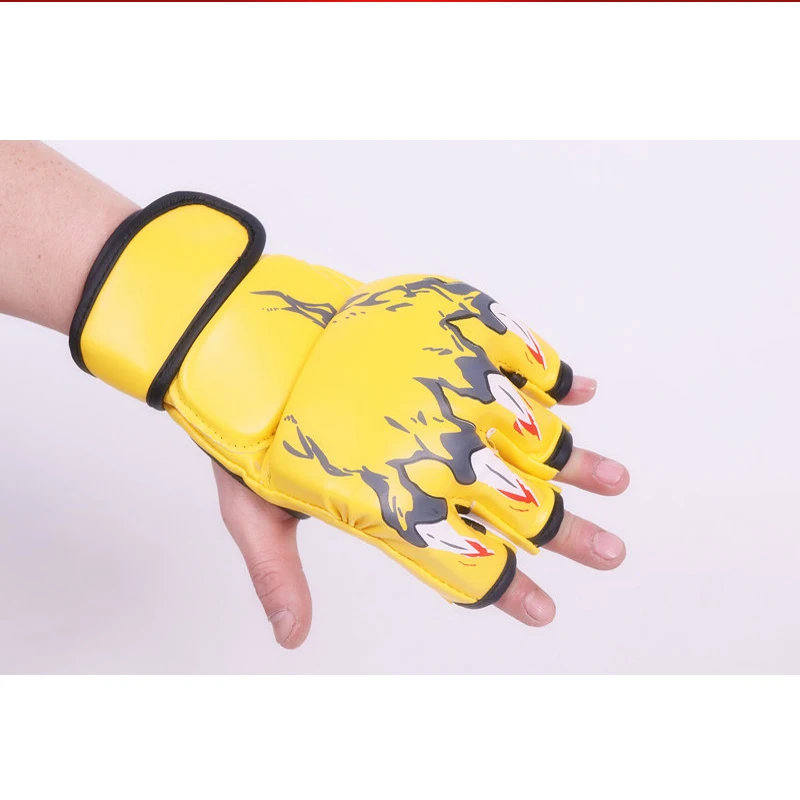 Koop Verdikte Vrouwen Mannen Bokshandschoenen Half Vinger Mma Sanda Ponsen Professionele Combat Muay Thai Kick Bokshandschoenen Q