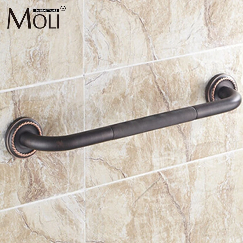 Black bathroom accessories soild brass oil-rubbed bronze grab bar bathtub handrails safety handle barra ducha Black bathroom accessories soild brass oil-rubbed bronze grab bar bathtub handrails safety handle barra ducha