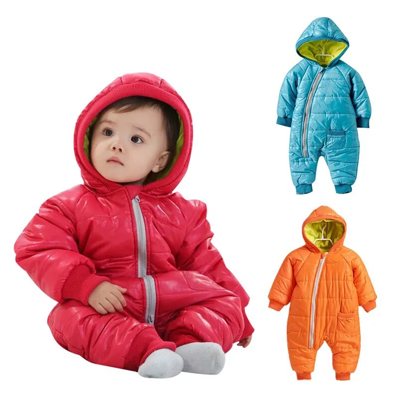 Winter Baby Boy Rompers Girls Hooded Full Sleeve Snowsuit Clothing Fall