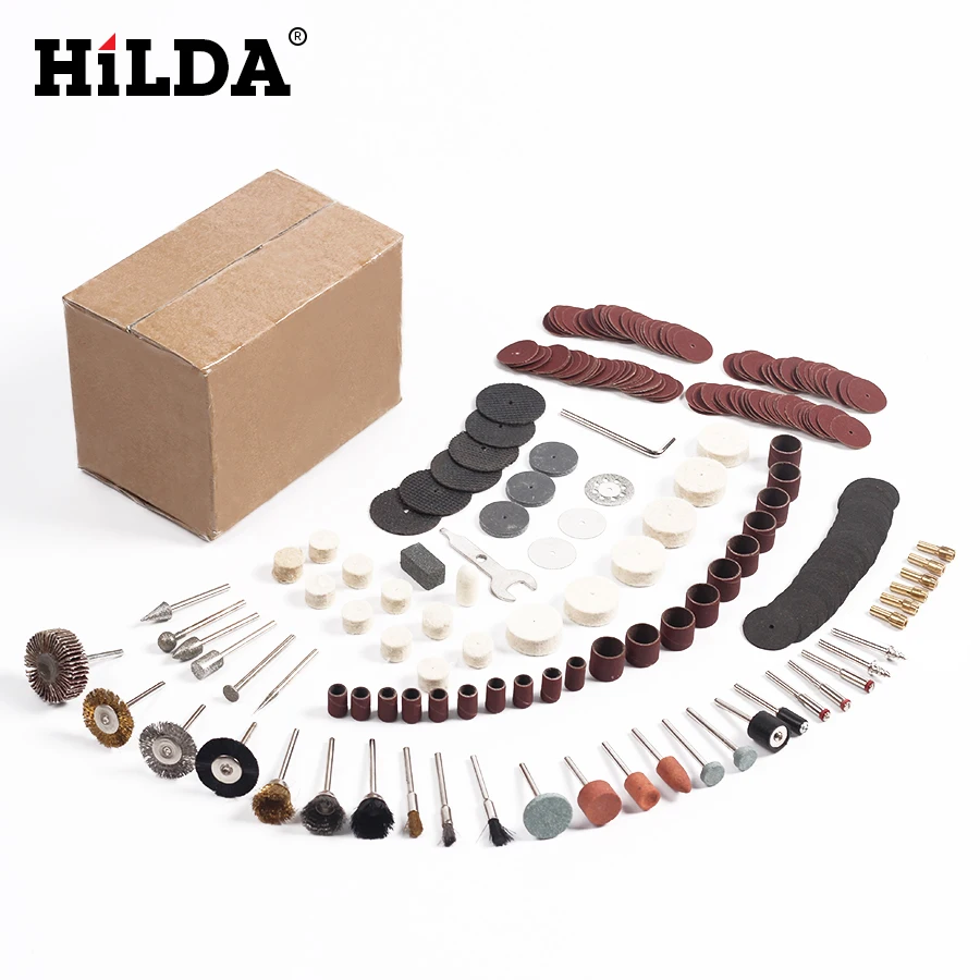 HILDA 264 шт./компл. для Dremel роторный инструмент набор аксессуаров подходит для Dremel дрель шлифовки и полировки Dremel аксессуары