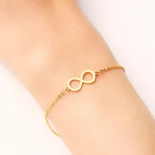 DOTIFI браслет из нержавеющей стали для женщин золотистого и серебристого цвета с рисунком бесконечности 8 Pulseira Feminina Lover's обручальные ювелирные изделия