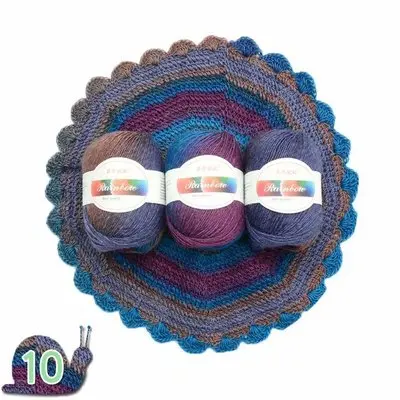 50 г/мяч мягкая камвольная пряжа радужные градиентные цвета DIY Детская шерсть для вязания шаль шарф свитер вязание крючком нитки поставки - Цвет: 10