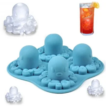 

3D Mold Cake Cute Octopus Shape Ice Tray Cube Silicone Ice Crea Mold Creative Marine Kitchen Tools FBE3