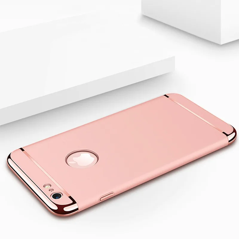 Luxury Gold Hard Case for iPhone 7 6 6s 5 5s SE X Back Cover Xs Max XR 11 Pro Removable 3 in 1 Case for iPhone 8 7 6 6s Plus Bag