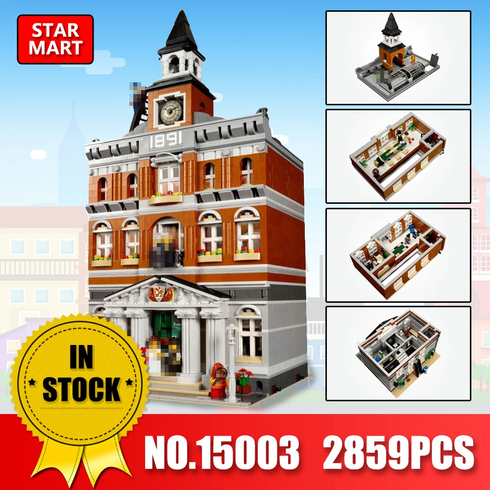 

Lepin 15003 The Town Hall Model Building Blocks Kid Toys Kits Compatible legoINGe 10224 Educational Children Gifts Toys