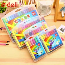 Набор канцтоваров для детей Смываемые фломастеры студент маркеры Рисование Живопись ручка художественный маркер для воды Цвета 12/18/24/36/48 шт./кор