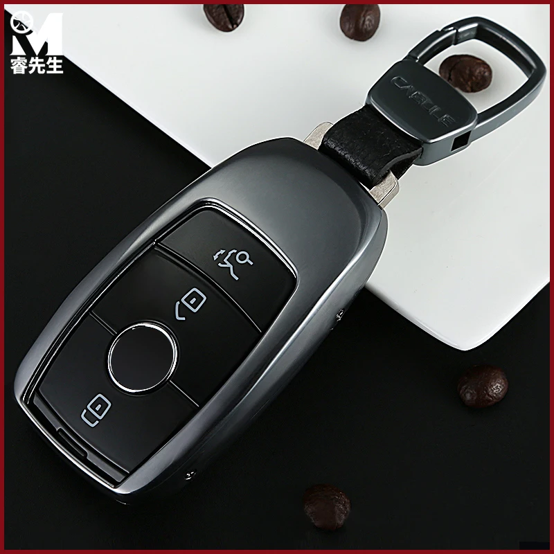 

Interior Accessories Car-styling Aluminium Alloy Key Cover Key Case Key Holder For Mercedes Benz New E Class W213 E200 E300 2018