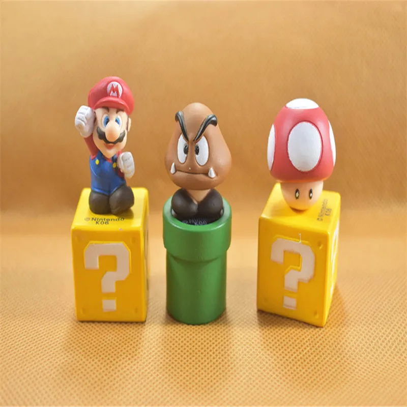 FUNKO поп Super Mario 5 шт./компл. брат Йоши Луиджи ПВХ фигурку может собирать модели