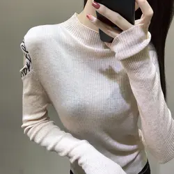 Пуловер ограниченное по времени предложение акриловый женский свитер 2018 новый полый без бретелек буквы вязаный рукав нижняя рубашка