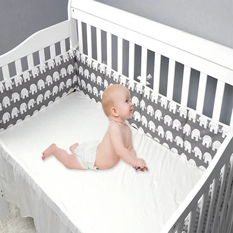 

4 pcs/set Baby Bed Protector Crib Bumper Pads Baby Bed Bumper in the Crib Cot Bumper Safety Cotton Blend Baby Bedding Set Rail