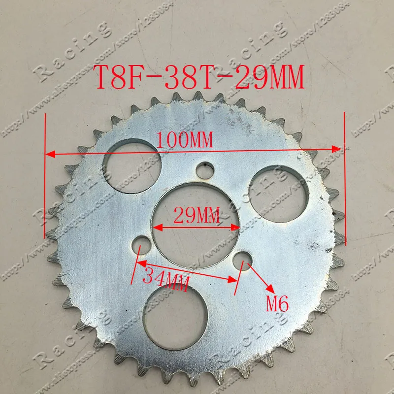 Задняя звездочка 44 54 64 74 Tooth 44T 54T 64T T T8F 35 мм для мини мотовездехода квадроцикла