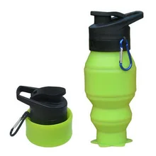Nueva Silicona Plegable Botella de Agua Drinkware Outdoor Ciclismo Hervidor de Agua Portable 530 ml