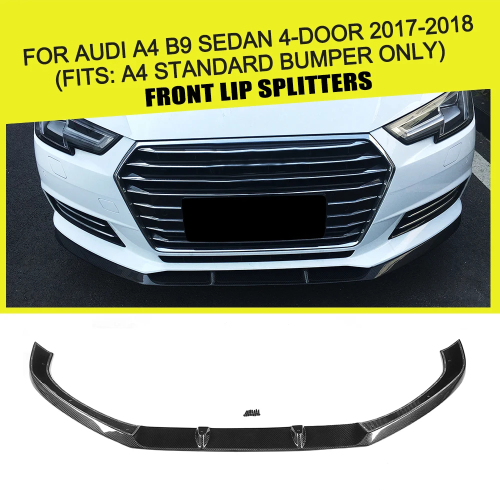 Carbon fiber Car Front Lip Spoiler Bumper Protector for Audi A4 B9