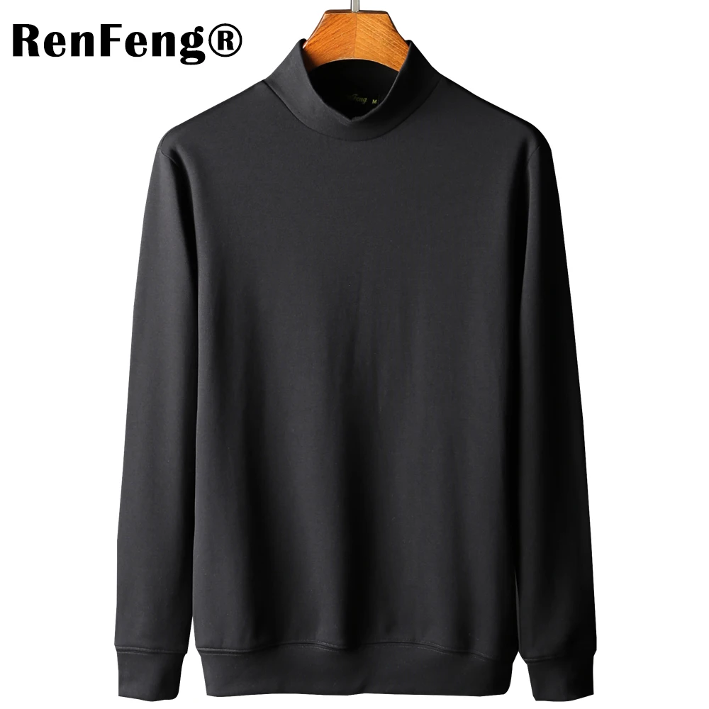 2018 Fashion Trend Autumn T Shirt Men Turtle Collar Long Sleeve T-Shirt Large Size Slim Fit Cotton Tops Tees Camisetas Male 3XL (14)