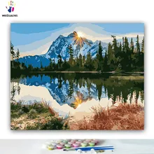 DIY раскраска краска по номерам натуральная красота горный Рив Картины Абстрактная фигура картины по номерам с комплектами 40x50 в рамке