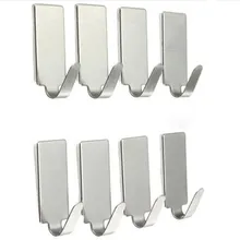 8 шт. Серебряная самоклеющаяся домашняя кухонная настенная дверь держатель из нержавеющей стали крючок вешалка для ванной двери крючки для подвешивания Горячая M315