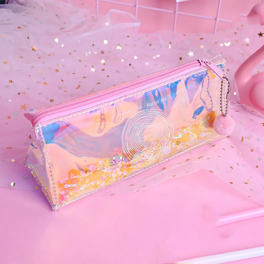 Милые Красочные Канцтовары Ручка Карандаш Чехол Iridescence мембраны материал