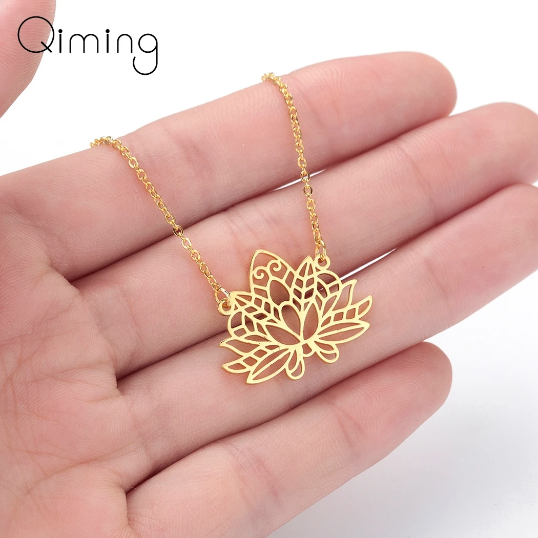 

Hollow Lotus Flower Necklace Chokers Female Women Ethnic Jewelry Layering Bohemia Necklace Fashion Jewelry Accessories