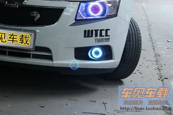 

eOsuns Innovative COB angel eye led daytime running light DRL + halogen Fog Light + Projector Lens for chevrolet cruze