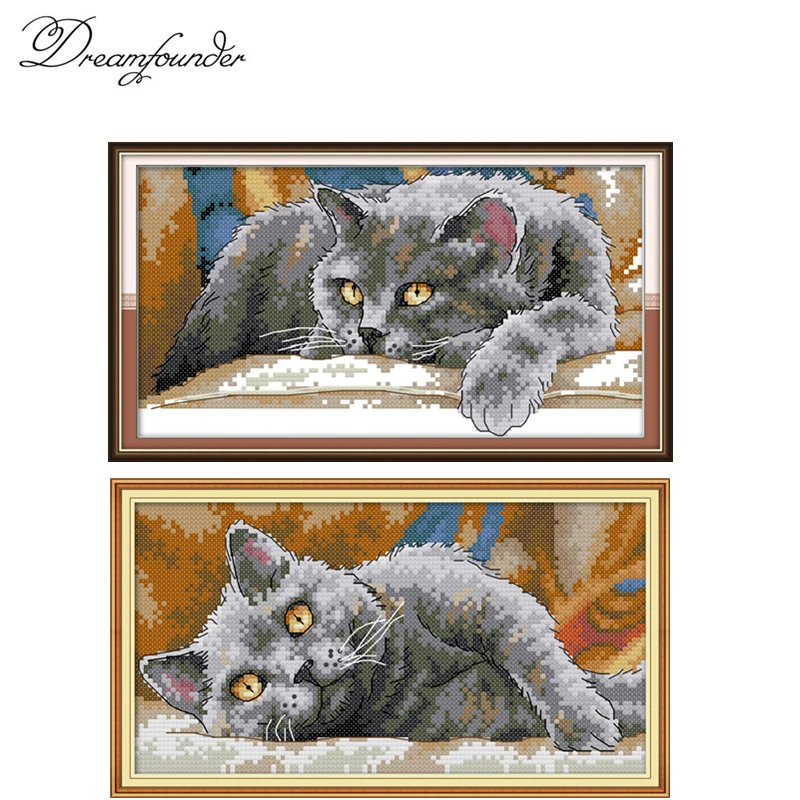 

Black Cat Series cross stitch kit aida 14ct 11ct count print canvas stitches embroidery DIY handmade needlework