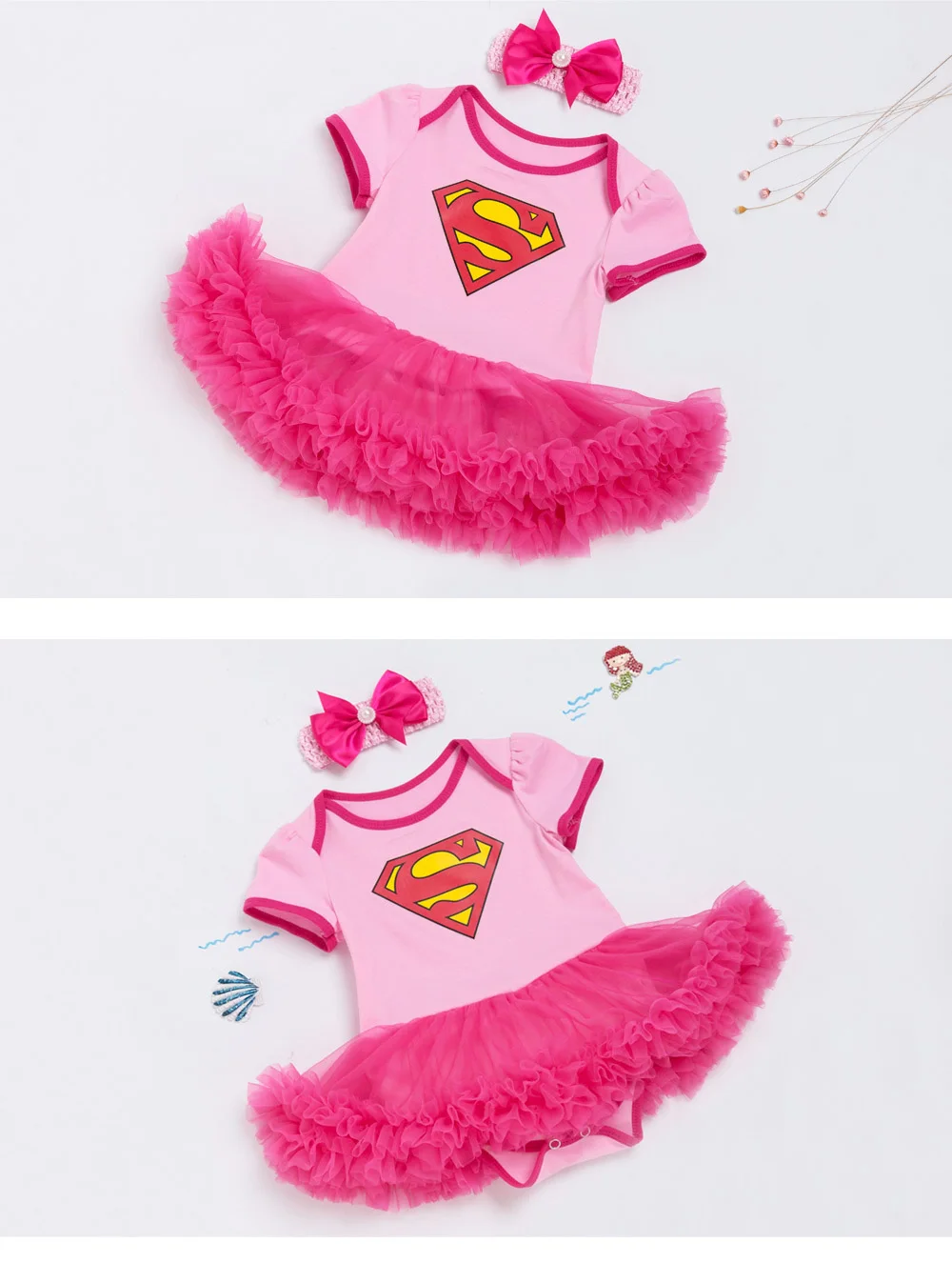 Новый Стиль Одежда для новорожденных детская одежда Обувь для девочек Супермен синий Комбинезоны для малышек рюшами юбка-пачка для