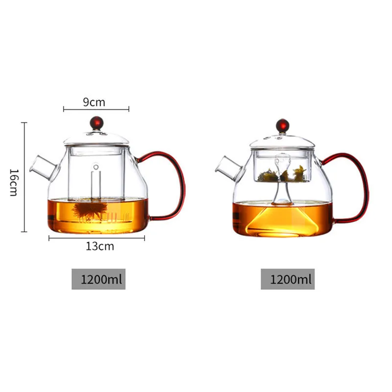 Новинка 1200 мл большой объем стеклянный S чай Средний стеклянный S чай ming чайный набор Стеклянный заварочный чайник чайный набор стеклянный чайный набор оптом