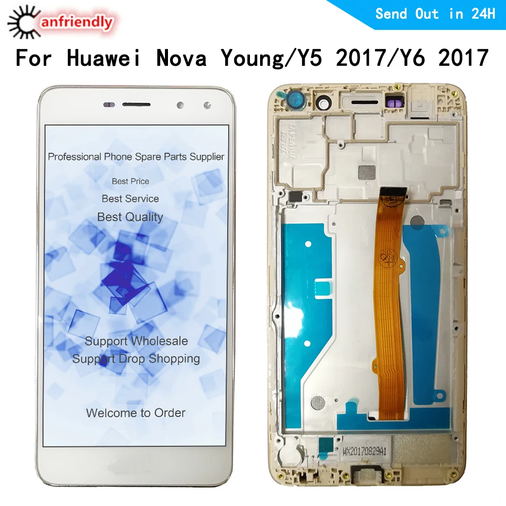 ЖК-дисплей с дигитайзером сенсорного экрана в сборе для Huawei Nova Young/Y5 2017/ Y6 2017 MYA-L03/L23