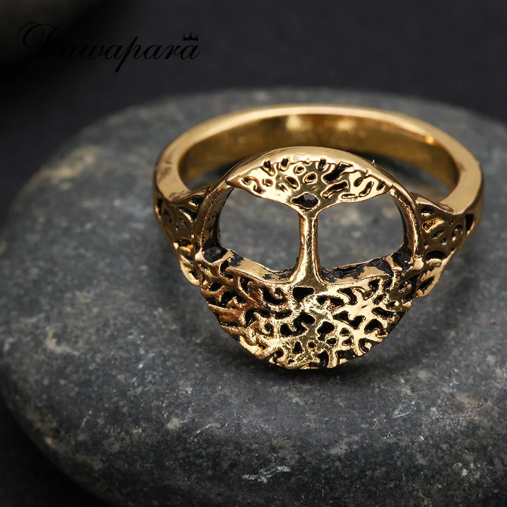 

Dawapara Tree Of Life Ring Antique Gold-color Detailed Knot Women Fashion Rings Wholesale Dropship Suppliers