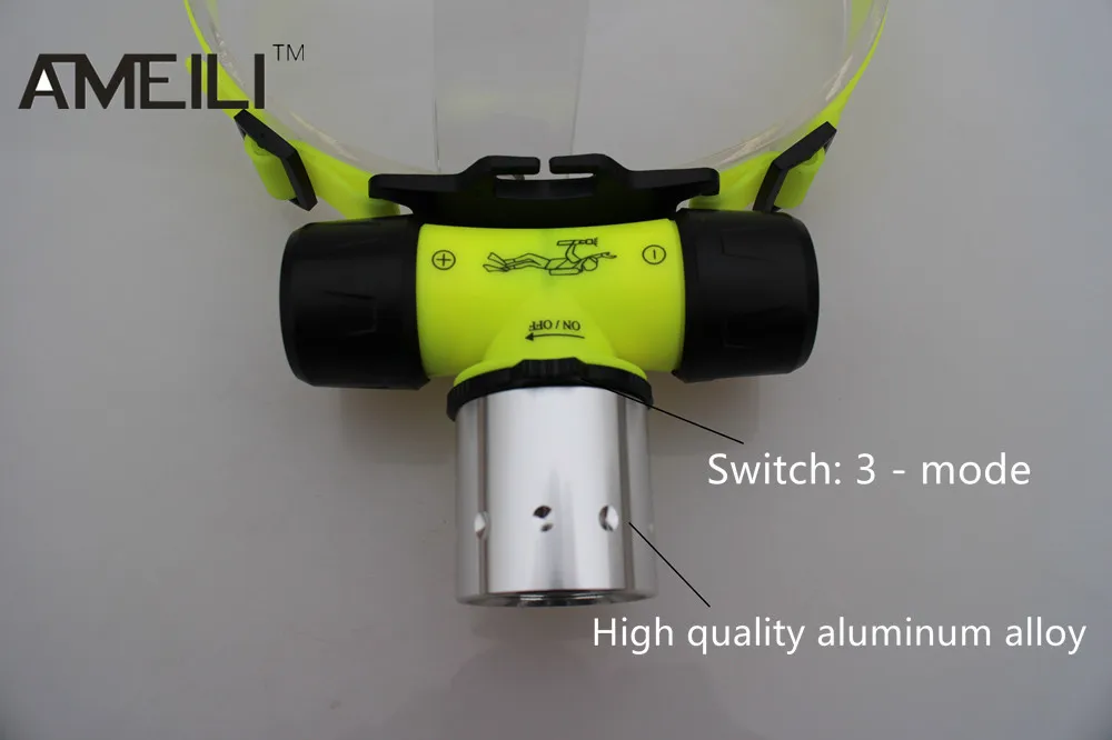 XML T6 светодиодный 3 режима Водонепроницаемый подводный дайвинг налобный фонарь для подводной работы головной светильник вспышка светильник фонарь светильник