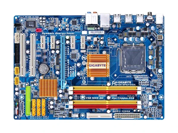 

original motherboard for Gigabyte GA-EP43-US3L LGA 775 DDR2 USB2.0 16GB EP43-US3L P43 desktop motherboard Free shipping