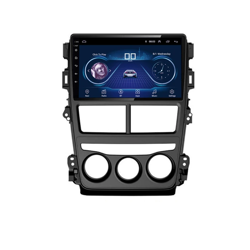 Cheap 9inch IPS and 2.5D Touch Screen Android 8.1 Car DVD GPS Navigation for Toyota Vios Yaris 2017 2018 Radio Audio Stereo 1