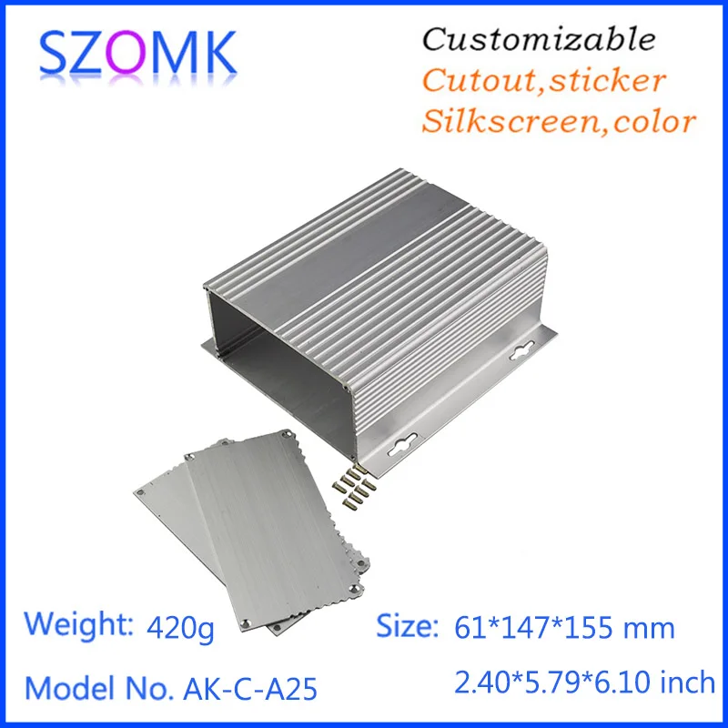 

1 piece Aluminum pcb instrument box enclosure diy project case electrical housing shell 61*147*155mm