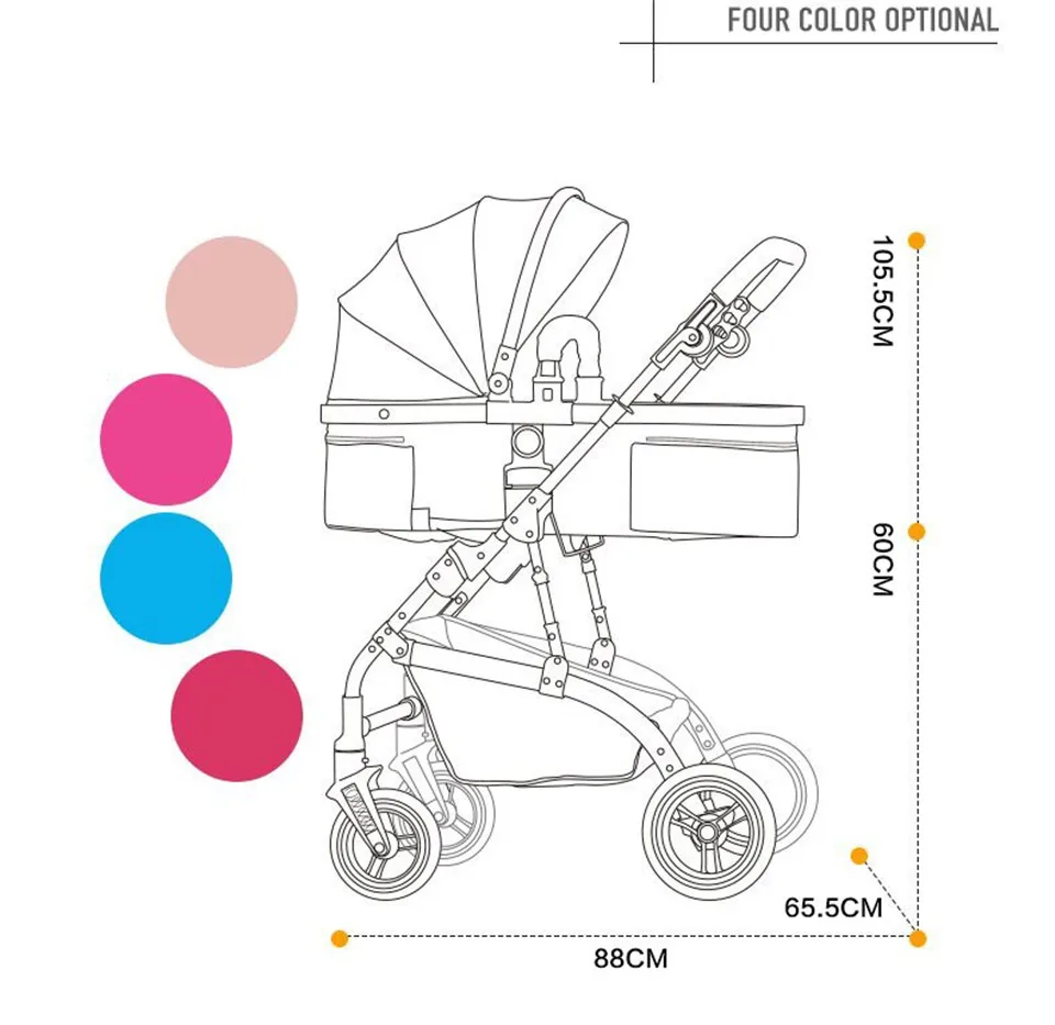 Детская коляска, роскошная, для новорожденных, детская коляска, складная, анти-шок, высокий вид, коляска, детская коляска
