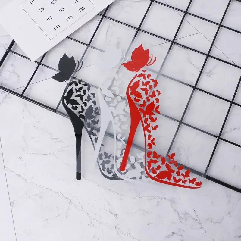 red vinyl heels