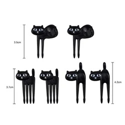 Black Cat Mini Cartoon Snack Fork Set - 6pcs (6pcs)